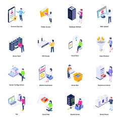 Fototapeta premium Set of Technology Isometric Icons 
