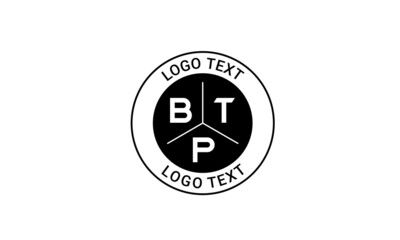 Vintage Retro BTP Letters Logo Vector Stamp