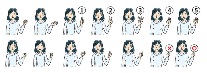 成人女性指差しバストアップ