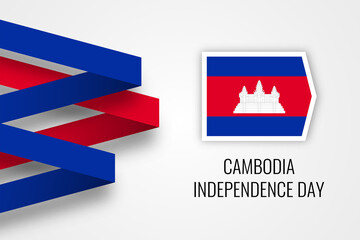 Cambodia independence day celebrtion illustration template design