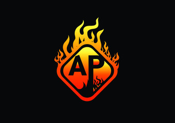Fire AP Letter Logo And Icon Design Template