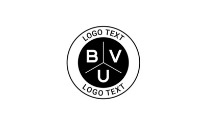 Vintage Retro BVU Letters Logo Vector Stamp
