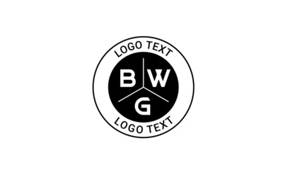 Vintage Retro BWG Letters Logo Vector Stamp