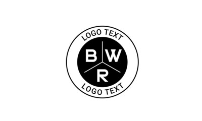 Vintage Retro BWR Letters Logo Vector Stamp