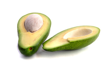 Stack avocadoes isolated on white