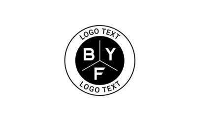 Vintage Retro BYF Letters Logo Vector Stamp