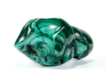 Macro Malachite mineral stone on white background