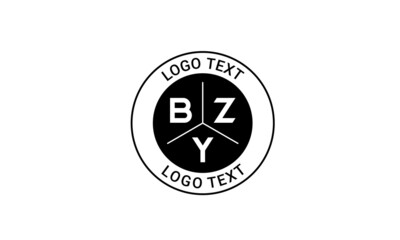 Vintage Retro BZY Letters Logo Vector Stamp