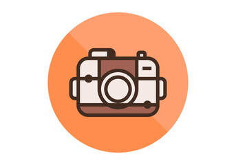 Modern Unique Minimalistic detailed Cartoon Camera Icon Vector Template