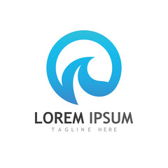 Water wave icon vector