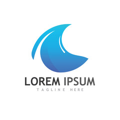 Water wave icon vector