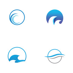 Water wave icon vector