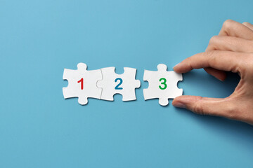 Puzzles with numbers: 1,2,3. The correct order of priorities in any activity.