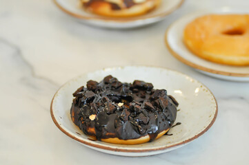donut or doughnut, chocolate donut or brownie donut