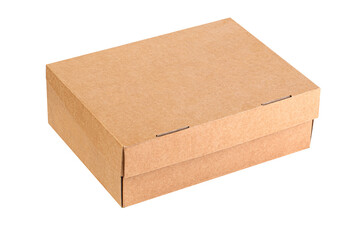 Brown kraft paper box isolated