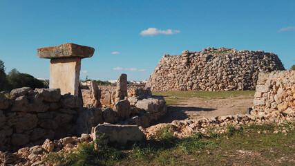 Megalithic structure in the Talayotic town of Trepucó on the island of Menorca, Spain.	