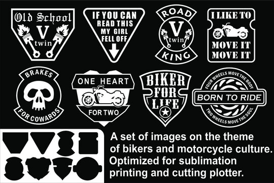 A set of pictures on the theme of bikers and motorcycle culture,
as well as templates (contours), on the basis of which they are created