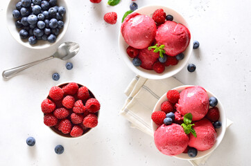 Raspberry ice cream scoop