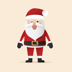 Cute santa clauson beige background. Christmas season and Happy new year season. Vector illustration