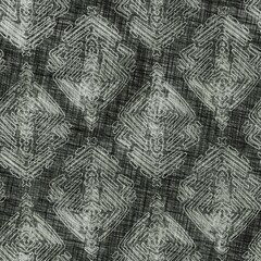 Seamless hand drawn pencil sketch pattern for surface print. High quality illustration. Ornate hand drawn look with lights and shadows and crosshatch texture. Ornate abstract design in perfect repeat.