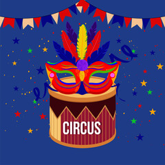 Flat design of happy carnival background