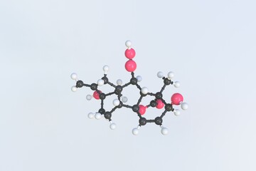 Gibberellic acid molecule, isolated molecular model. 3D rendering