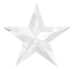 5 point star - Christmas Star - white single isolated on white - 3d rendering