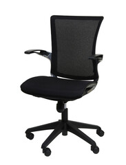 The office chair from black textile
