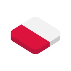 Poland. National flag. Vector isometric flat 3D icon