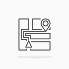 Direction icon. Editable Stroke and pixel perfect, outline style. Vector illustration. Enjoy this icon for your project.