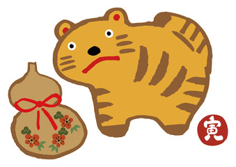 正月素材-干支のイラスト。
寅年のアイコン。
虎のキャラクター。
季節のクリップアート。年賀状のイラスト素材。