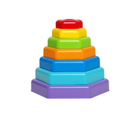  Toy pyramid isolated on white