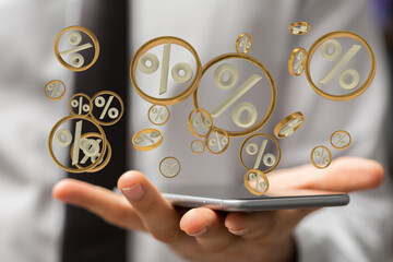 Interest rates effect on stock market share prices and global economic inflation and deflation,...