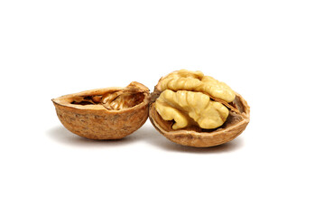 cracked walnut on white