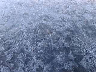Beautiful pattern from frost on glass background