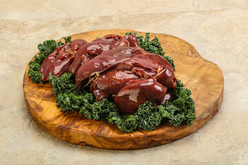 Raw chicken liver for cooking