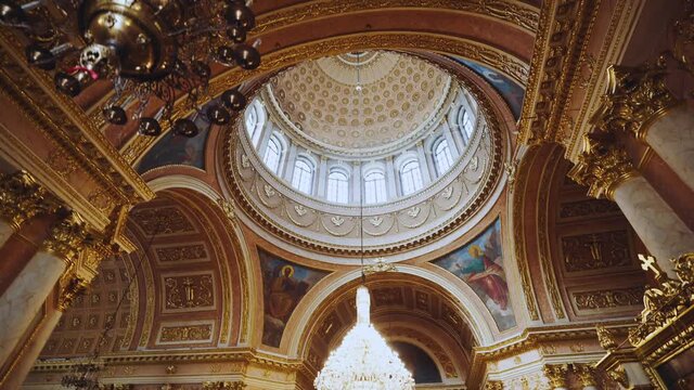 Interior of the Orthodox cathedral, shooting inside the temple