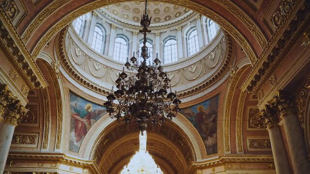 Interior of the Orthodox cathedral, shooting inside the temple