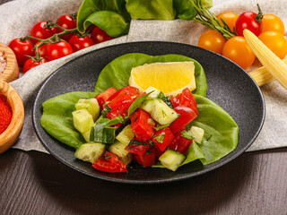 Season vegetable salad with tomato