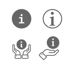 Information line icon set. Public navigation, help desk