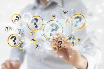 3d question marks background concept.