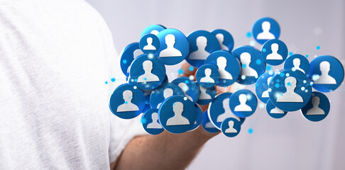 videoconference group of people talking in social network