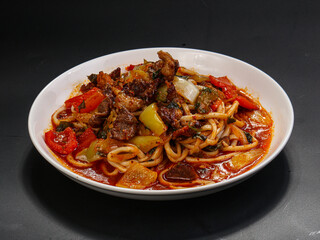 Asian traditional cuisine - lagman noodle