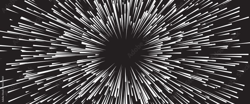 Fototapete abstract dynamic explosion illustration with lines. speed rays radiating.