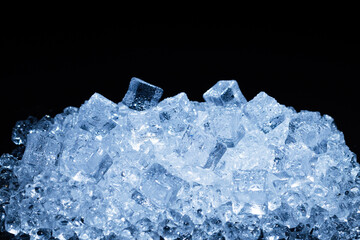 Ice crystal cubes, space for text or design.