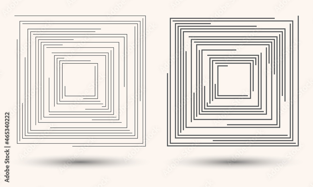 Aufkleber abstract art geometric lines in square shape. decorative pattern background.