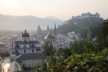 Fototapeta na wymiar Salzburg castle in the evening time, Austria