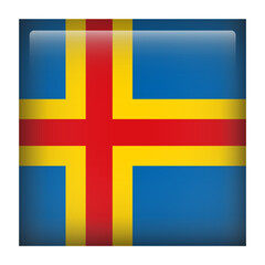 Obraz premium Aland 3D Square Country Flag button Icon