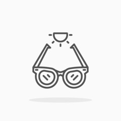 Sunglasses icon. Editable Stroke and pixel perfect, outline style. Vector illustration. Enjoy this icon for your project.