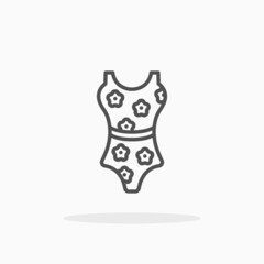 Swimsuit icon. Editable Stroke and pixel perfect, outline style. Vector illustration. Enjoy this icon for your project.